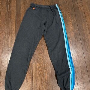 EUC Aviator Nation Women 5 Stripe Sweatpants Navy/Blue Size M